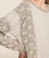 Pieced Floral Pullover