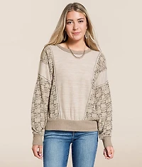 Pieced Floral Pullover