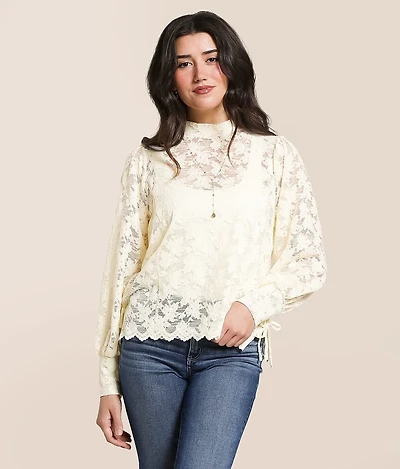 Side Tie Lace Top