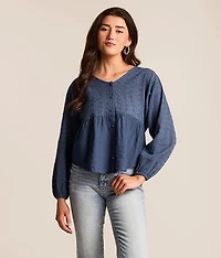 Eyelet Crinkle Top