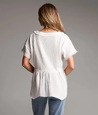 Crochet Lace Peplum Henley