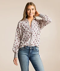 Crinkle Floral Oversized Blouse