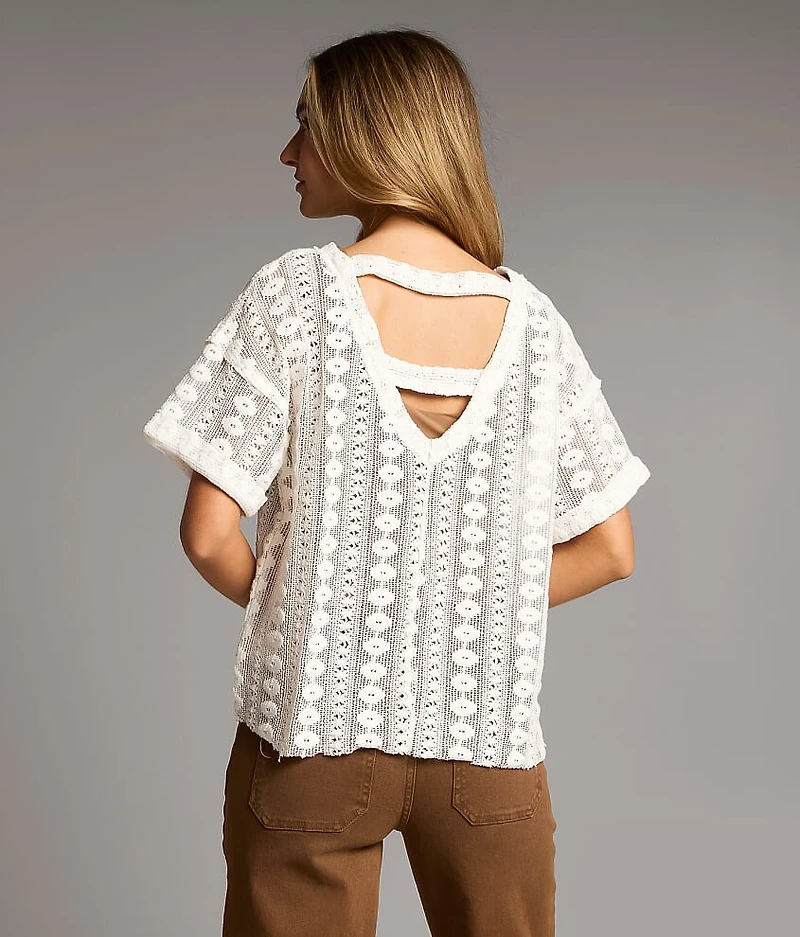 Floral Stitch Crochet Top