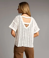 Floral Stitch Crochet Top