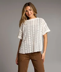 Floral Stitch Crochet Top