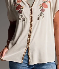 Embroidered Floral Top