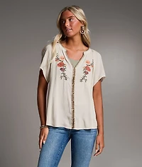 Embroidered Floral Top