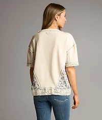 Floral Lace-Up Top