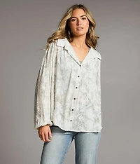 Floral Jaquard Blouse