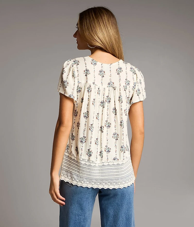 Floral & Lace Top