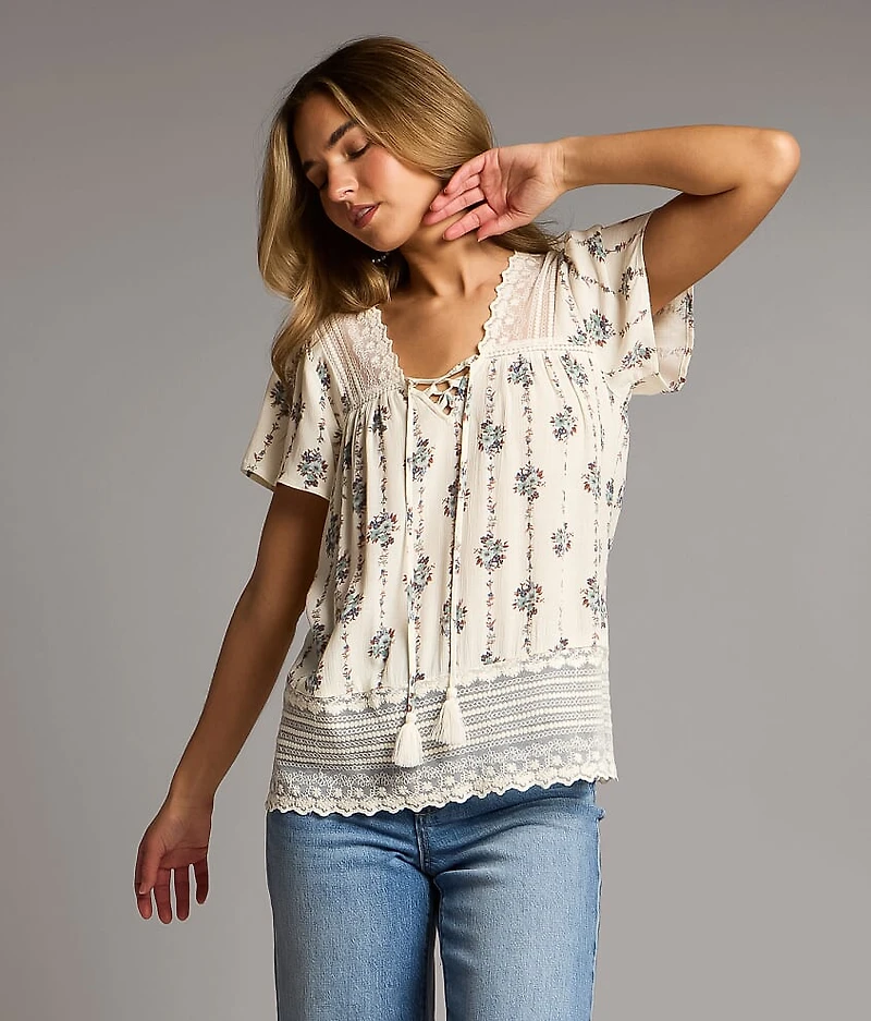 Floral & Lace Top