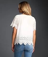 Refined Edit - Embroidered Eyelet Blouse
