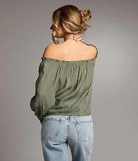 Off The Shoulder Crinkle Top
