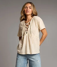Crochet Lace-Up Top