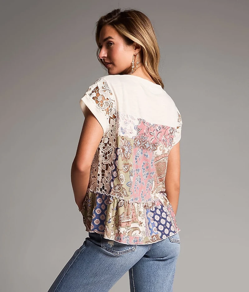 Patchwork Ruffle Top