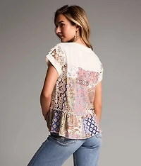 Patchwork Ruffle Top