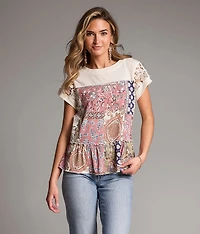 Patchwork Ruffle Top
