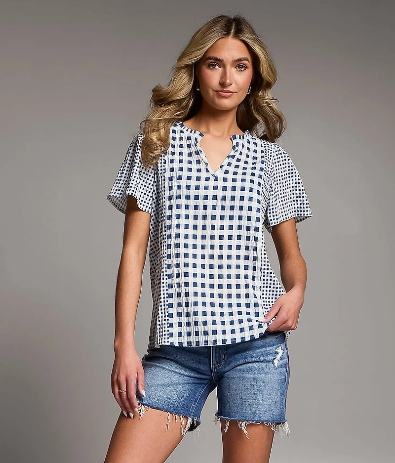 Mixed Gingham Top