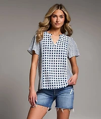 Mixed Gingham Top