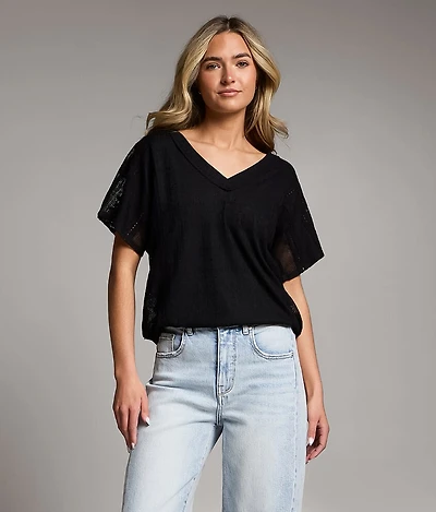 Pieced Crochet Lace Top