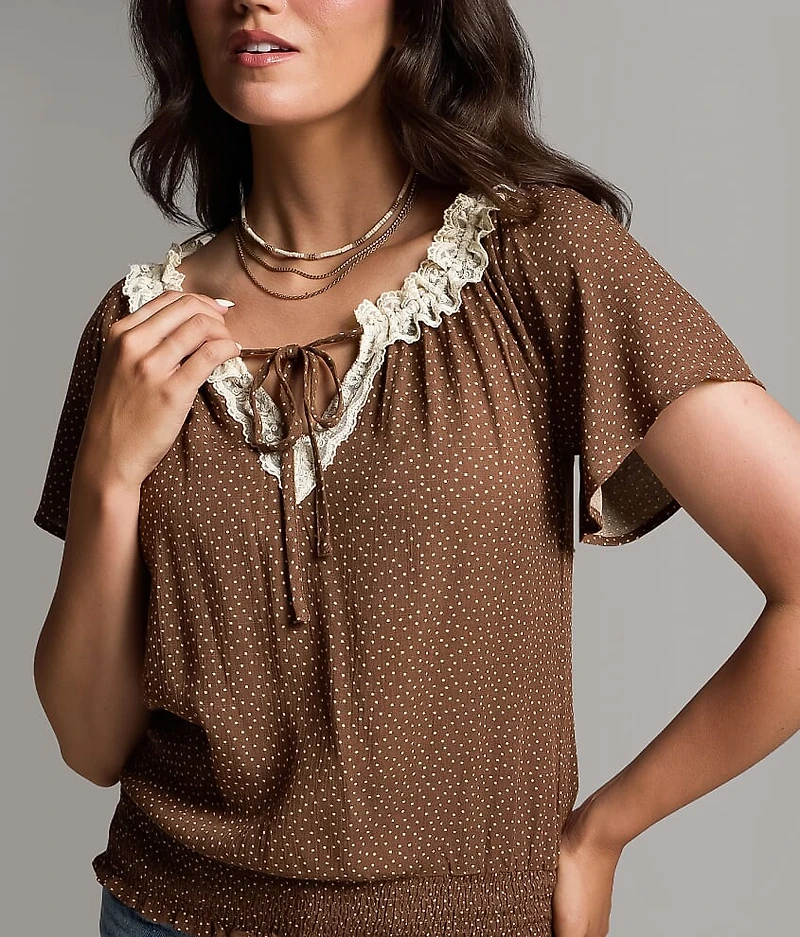 Polka Dot Lace Top
