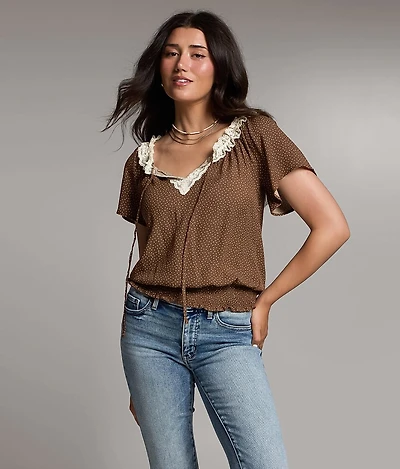 Polka Dot Lace Top