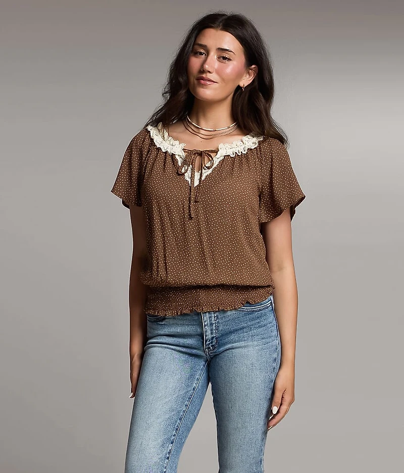 Polka Dot Lace Top