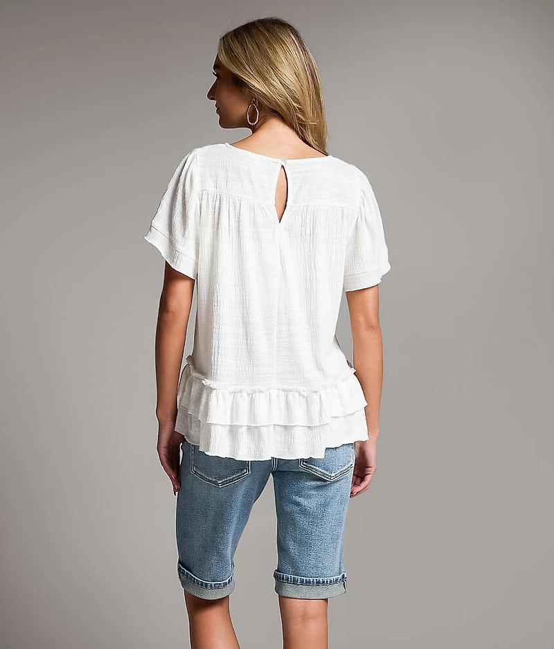 Textured Ruffle Top