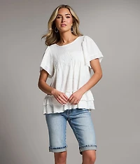 Textured Ruffle Top