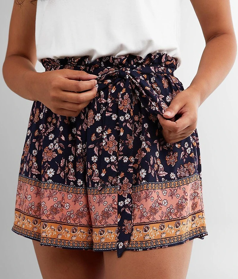Pieced Floral Paperbag Romper