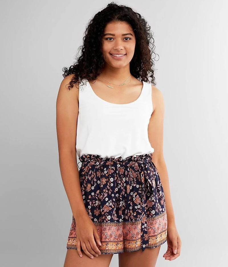 Pieced Floral Paperbag Romper