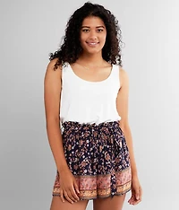 Pieced Floral Paperbag Romper