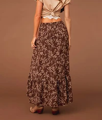 Floral Ruffle Maxi Skirt