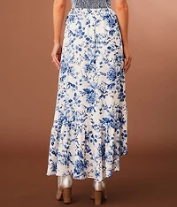 Floral Ruffle Maxi Skirt