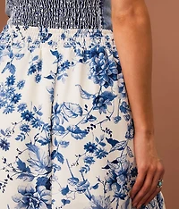 Floral Ruffle Maxi Skirt