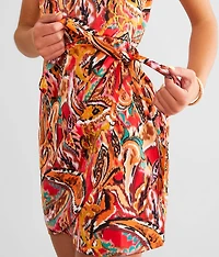 Wrap Tie Mini Dress