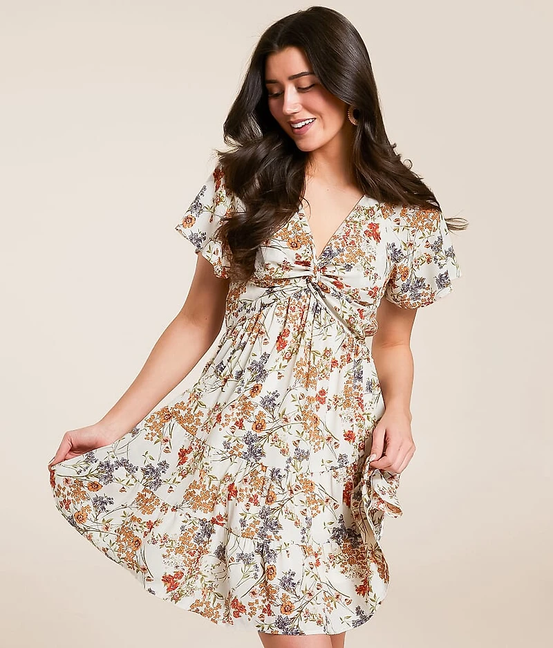 Twisted Front Mini Dress