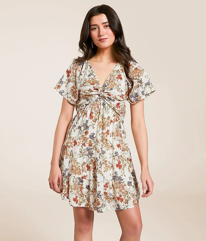 Twisted Front Mini Dress