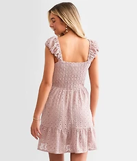 Floral Eyelet Mini Dress