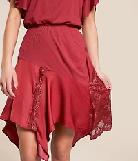 Pieced Lace Mini Dress