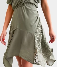 Pieced Lace Mini Dress