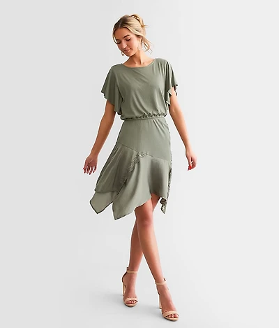 Pieced Lace Mini Dress