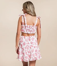 Floral Cut-Out Mini Dress