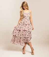 Floral Tiered Midi Dress