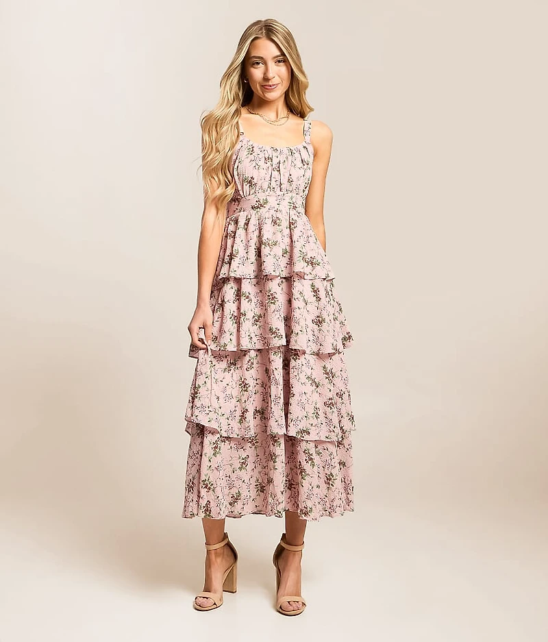 Floral Tiered Midi Dress