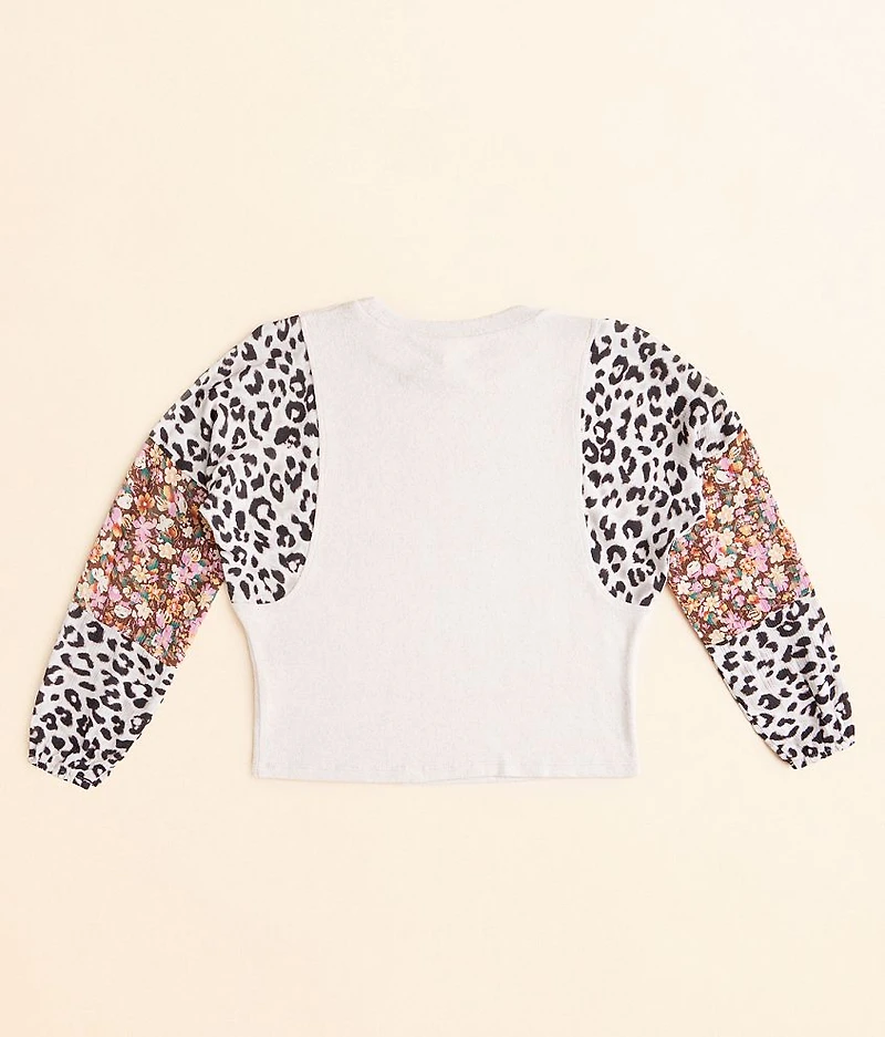 Girls - Floral Cheetah Top