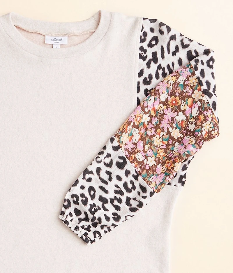 Girls - Floral Cheetah Top