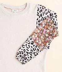 Girls - Floral Cheetah Top