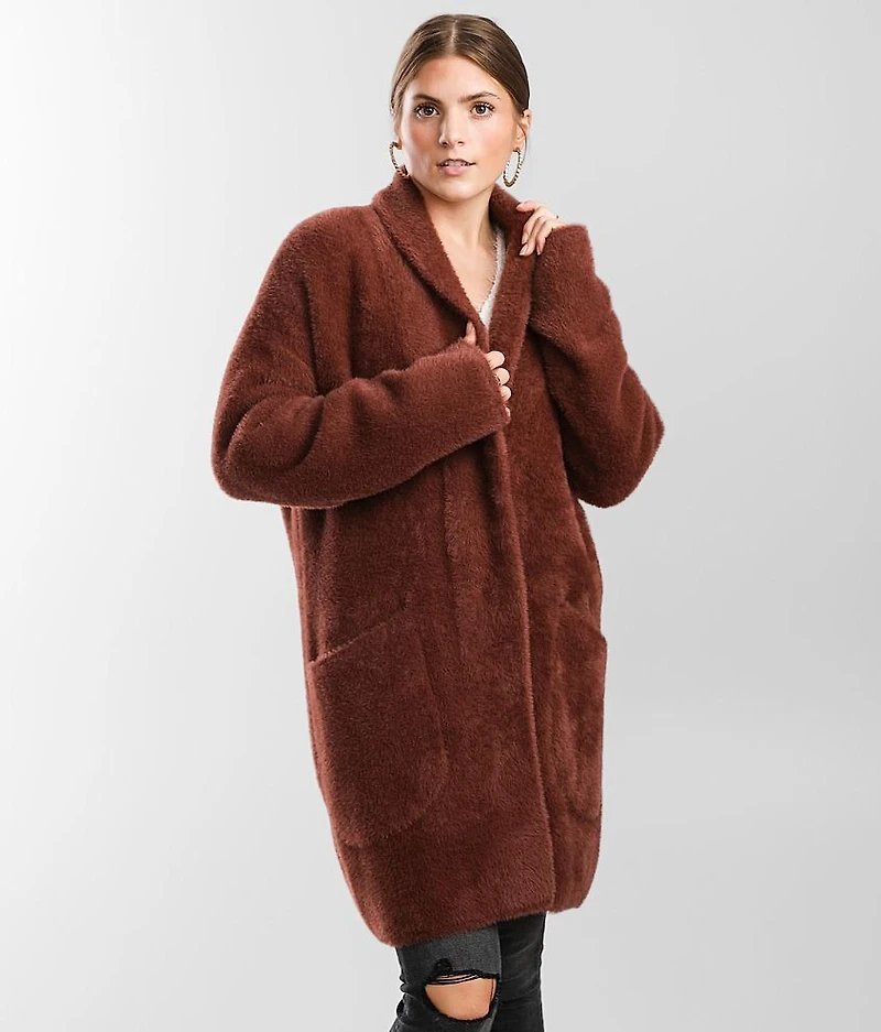 Eyelash Knit Cardigan Sweater