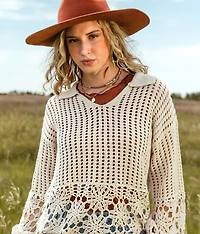 Collared Crochet Sweater